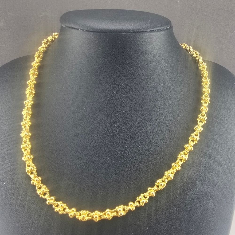 Sterling Silver Necklace Gold Tone Thailand Chain 18in 33grams